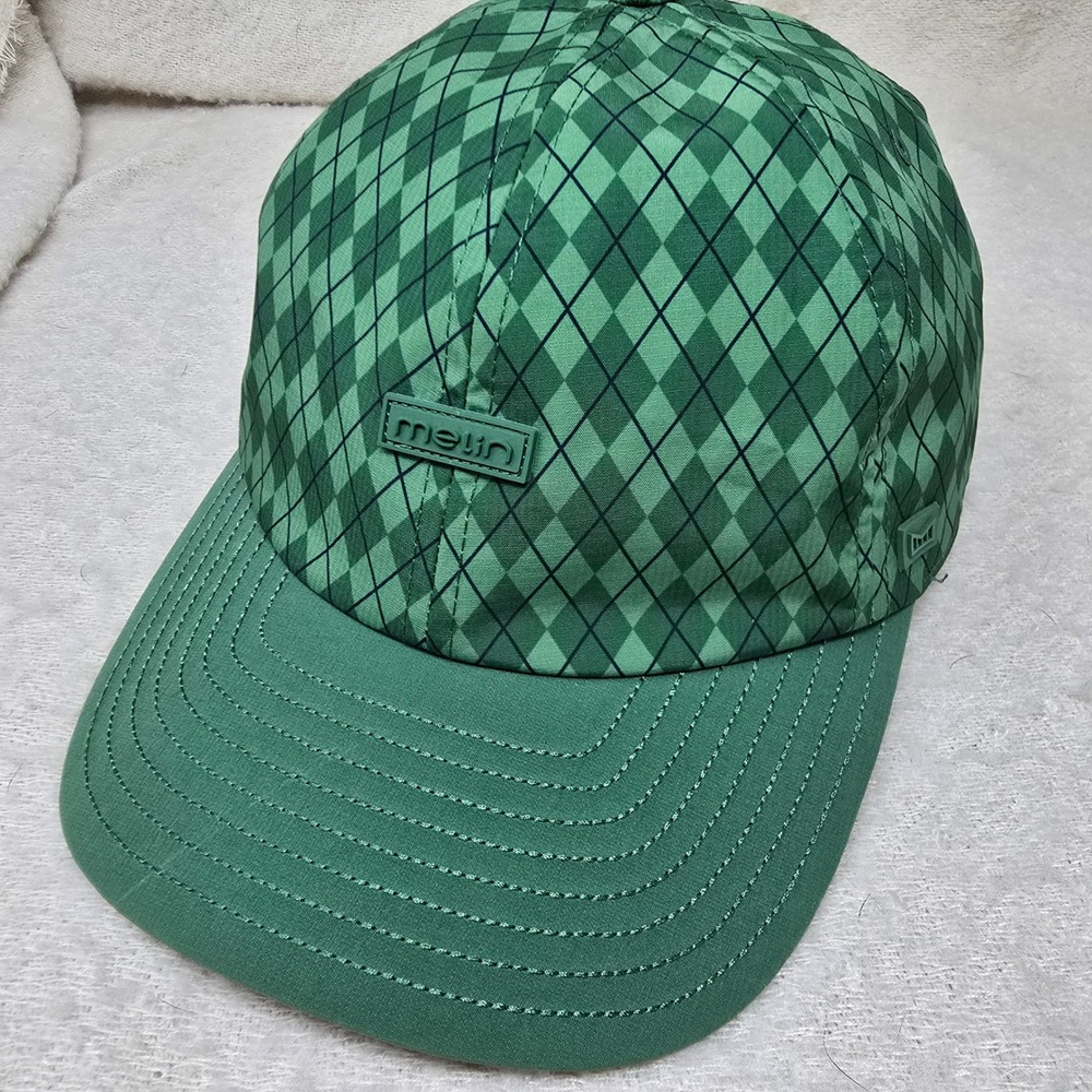 Melin The Legend Hydro Hat Mens Classic Green Argyle Links Collection Golf NEW